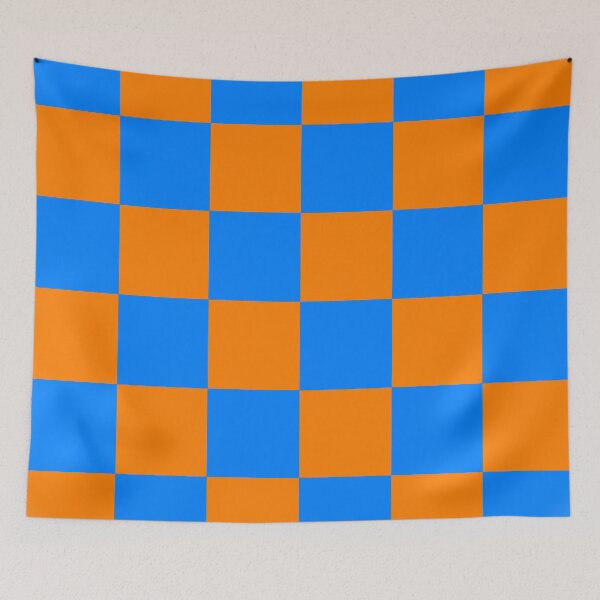Item preview, Orange And Blue Checkerboard Pattern designed and sold by Mary Riley.