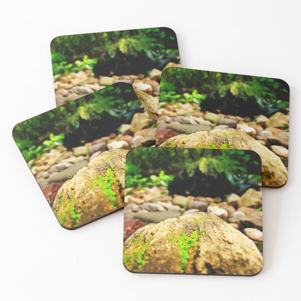 Item preview, Rocks And Moss in Green Leaves Background designed and sold by PacificStreams.