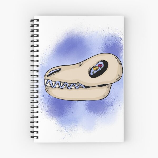 Item preview, Watercolour Splash Dinosaur Bones Skull with Flowers designed and sold by plaingranola.