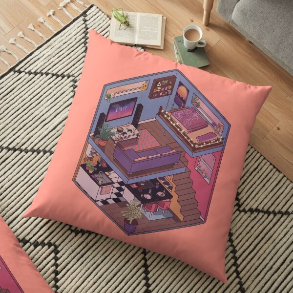 Small Apartment with Cute Kitchen Corner Floor Pillow