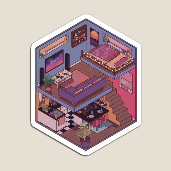 Small Apartment with Cute Kitchen Corner Magnet