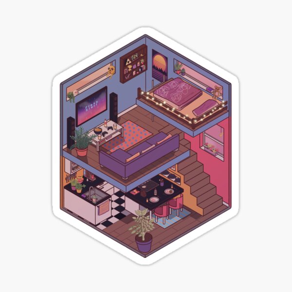 Small Apartment with Cute Kitchen Corner Sticker