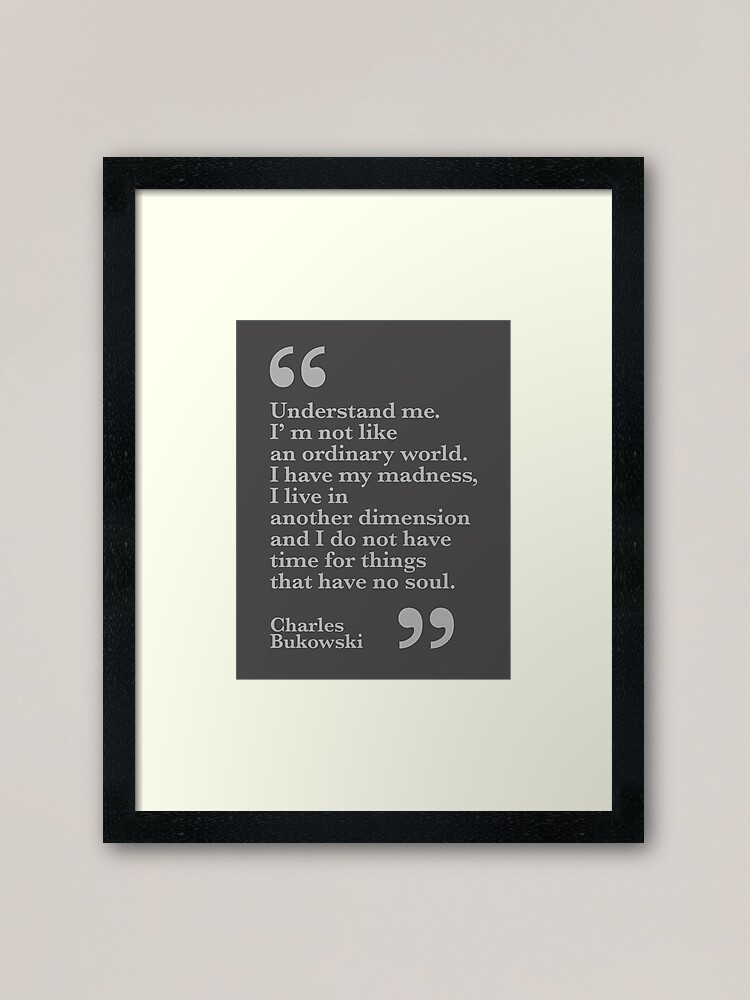 Alternate view of Understand me. Bukowski Framed Art Print