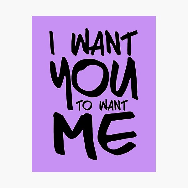 I want you to want me - purple Photographic Print