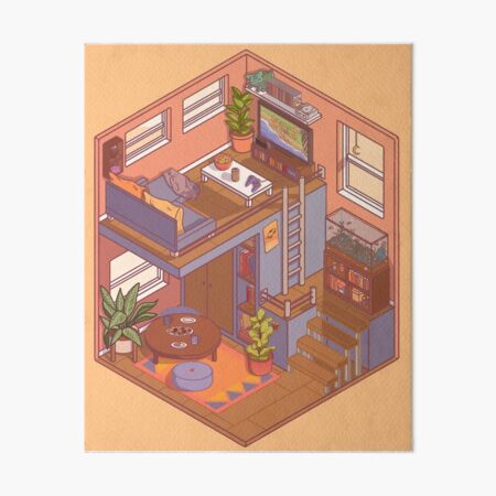 Small Isometric Apartment Art Board Print