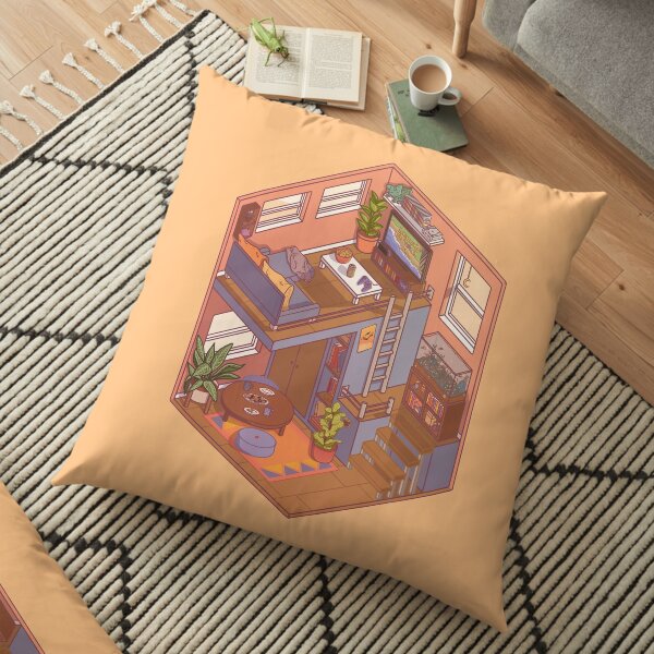 Small Isometric Apartment Floor Pillow