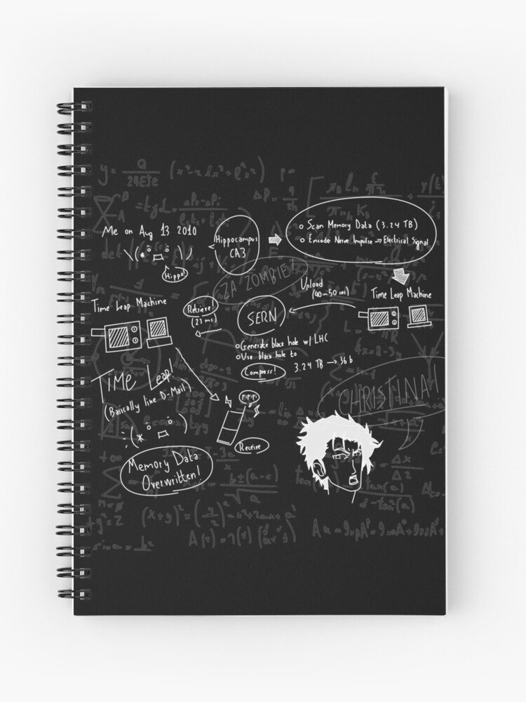 Steins Gate Notes Spiral Notebook By Cosmox Redbubble
