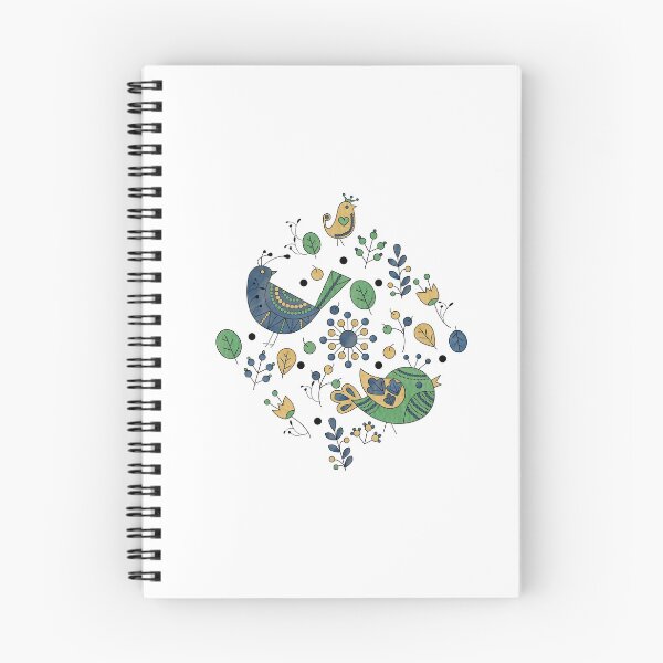 Item preview, Scandinavian Folklore Blue and Green Birds designed and sold by LotusArtStudio.