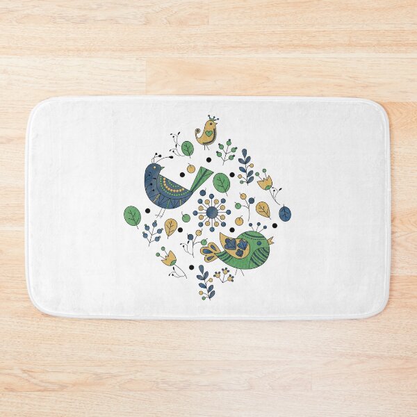 Item preview, Scandinavian Folklore Blue and Green Birds designed and sold by LotusArtStudio.