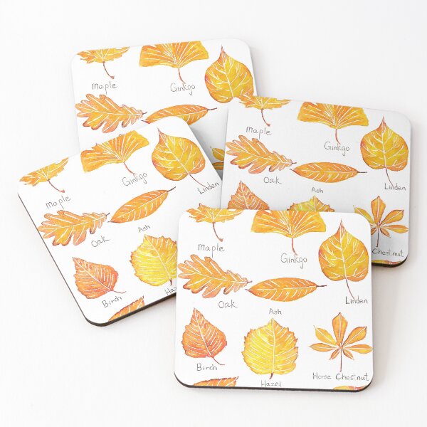 Item preview, hand painted Yellow Autumn leaves collection watercolor  designed and sold by ColorandColor.
