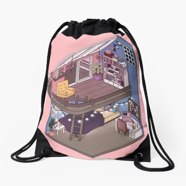 Stargazing Isometric Room Drawstring Bag
