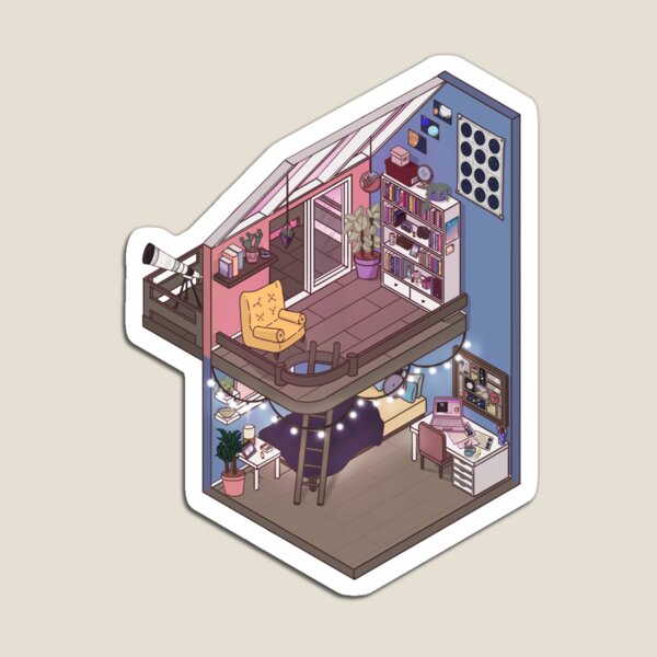 Stargazing Isometric Room Magnet