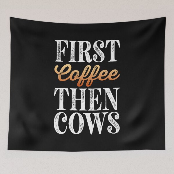 Item preview, First Coffee Then Cows Essential Classic Sticker And Shirt Design designed and sold by Glike.