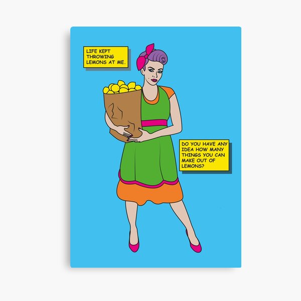 When life gives you lemons - blue Canvas Print