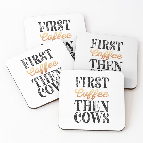 Item preview, First Coffee Then Cows Essential Classic Sticker And Shirt Design designed and sold by Glike.