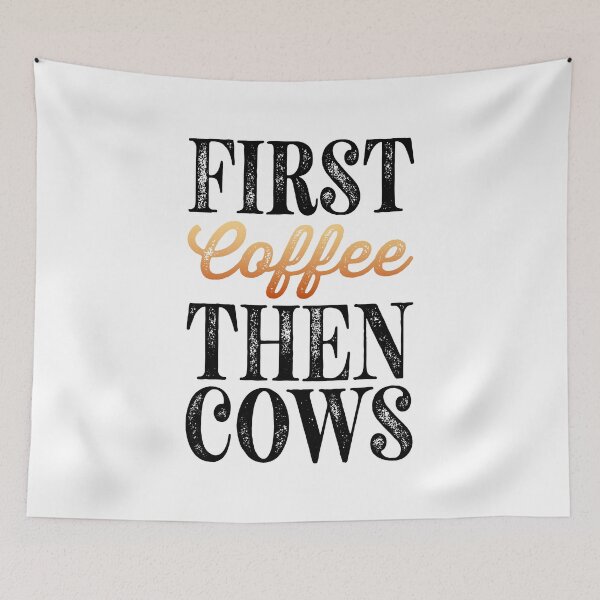 Item preview, First Coffee Then Cows Essential Classic Sticker And Shirt Design designed and sold by Glike.