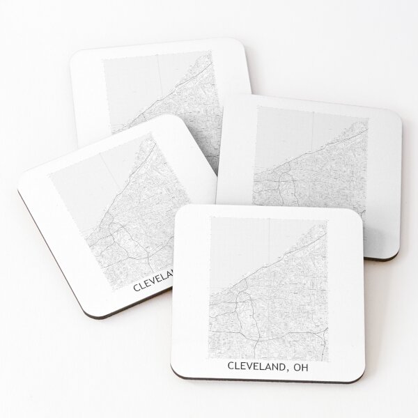 Item preview, Cleveland, OH Quad Topographical Map Black & White designed and sold by PGHPhotoCo.