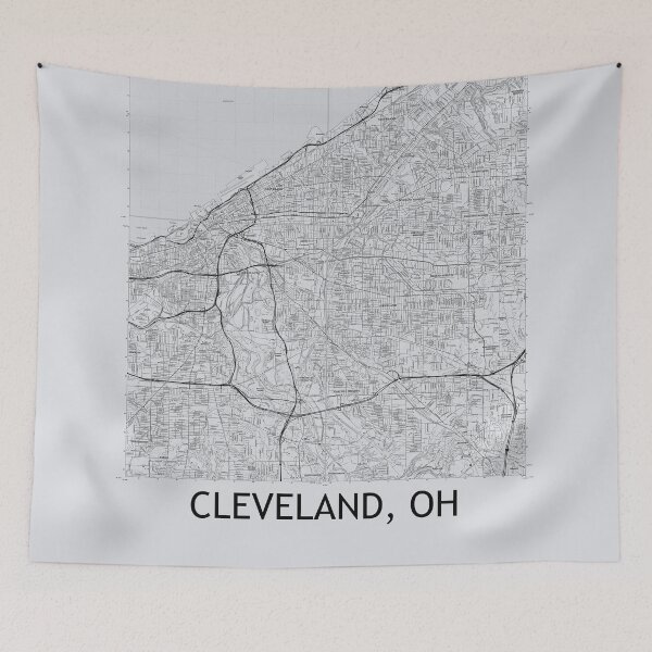 Item preview, Cleveland, OH Quad Topographical Map Grey designed and sold by PGHPhotoCo.