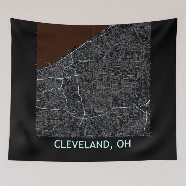 Item preview, Cleveland, OH Quad Topographical Map Dark designed and sold by PGHPhotoCo.