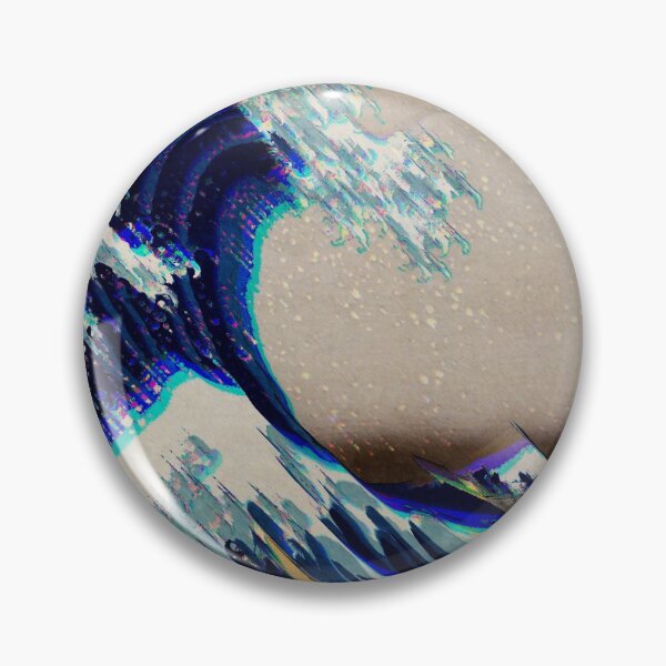 Item preview, The Great Wave Of Kanagawa Vaporwave Glitch Version designed and sold by Dator.