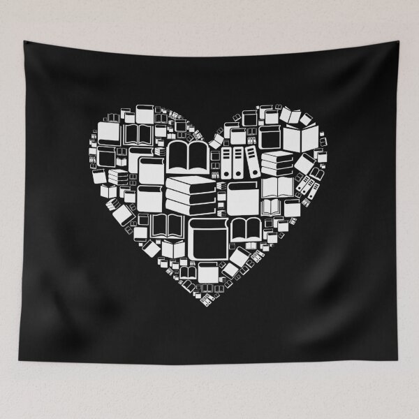 Item preview, Bookish Stuff - Heart of Books White designed and sold by CheraeLynn.