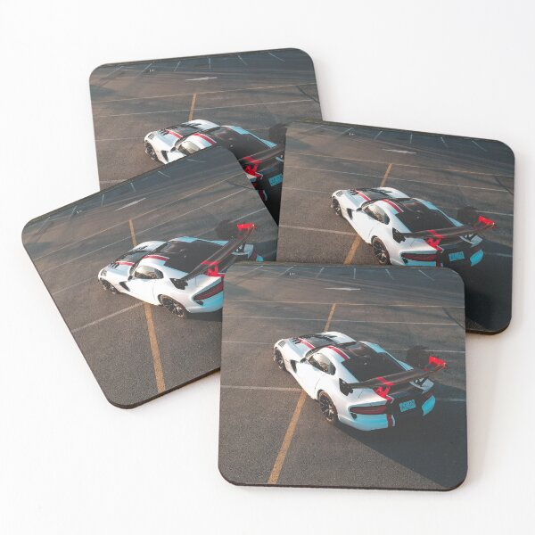 Item preview, aerial view of white Viper acr in the sunset designed and sold by erikallen920.