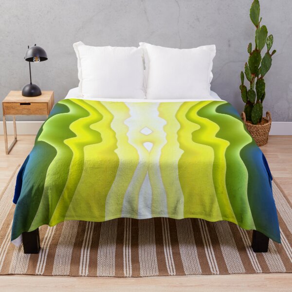 Item preview, Abstract Wavy Artwork Yellow And Blue Color Pattern designed and sold by Mary Riley.