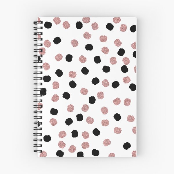 Item preview, Modern rose gold black abstract brush polka dots designed and sold by GirlyTrend.