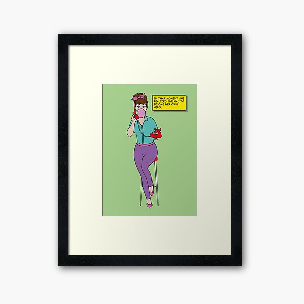 Become your own hero - green Framed Art Print