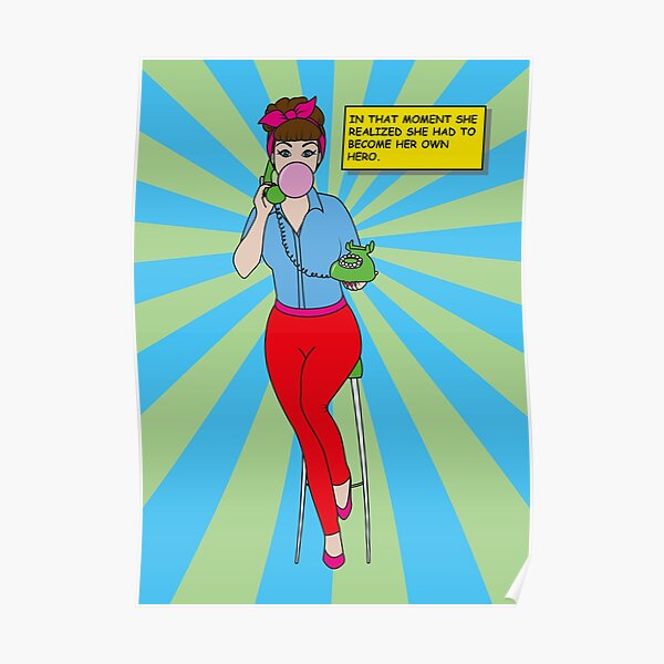 Become your own hero - blue striped Poster