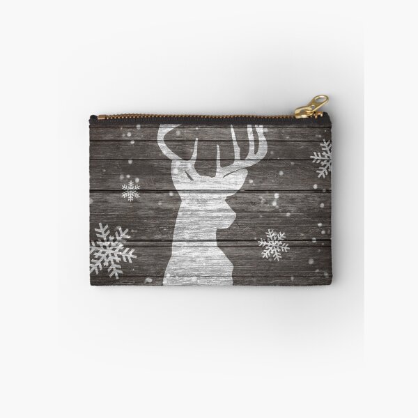 Aperçu de l'œuvre Rustic deer antlers snowflakes brown wood créée et vendue par GirlyTrend.
