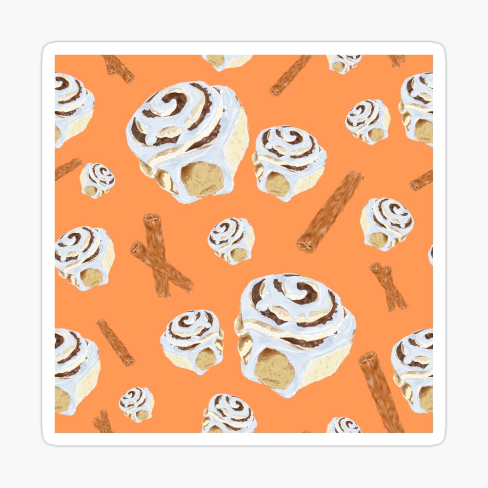 Cinnamon Roll Toss - Light Orange Sticker for Sale by Holly Beth Froedge