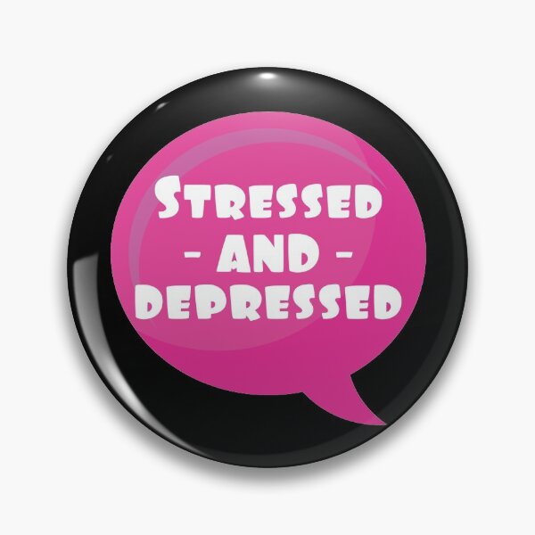 Item preview, Stressed and Depressed, Pink Bubble speech designed and sold by stickmeok.