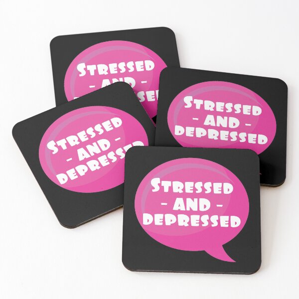 Item preview, Stressed and Depressed, Pink Bubble speech designed and sold by stickmeok.