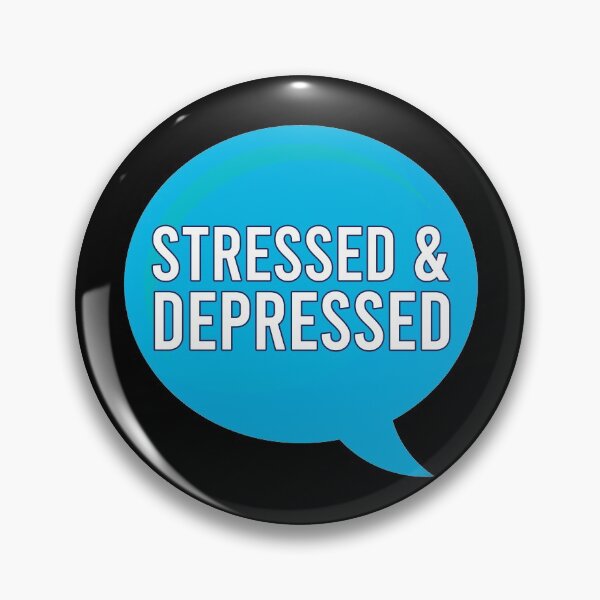 Item preview, Stressed and Depressed, Blue Bubble speech designed and sold by stickmeok.