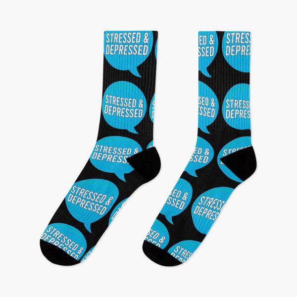 Item preview, Stressed and Depressed, Blue Bubble speech designed and sold by stickmeok.