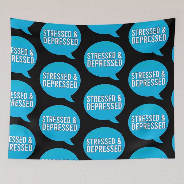 Item preview, Stressed and Depressed, Blue Bubble speech designed and sold by stickmeok.