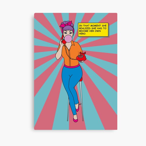 Become your own hero - red striped Canvas Print