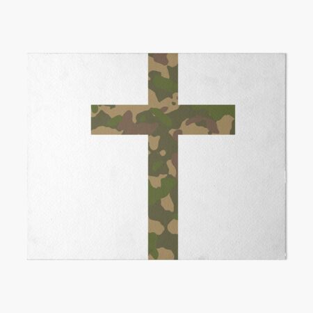 Christian cross with army camouflage texture Vector Image