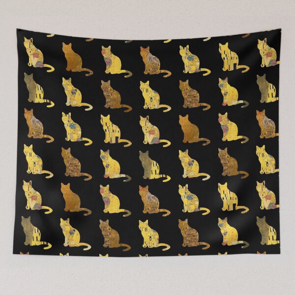 Item preview, Klimt cats in gold and black designed and sold by Fibracreativa.