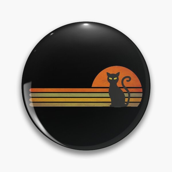 Item preview, retro vintage sunset black cat with yellow eyes designed and sold by Space Art.