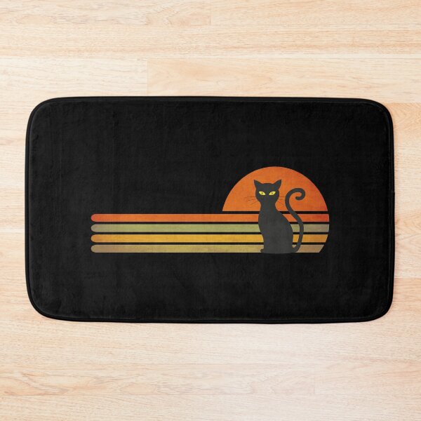 Item preview, retro vintage sunset black cat with yellow eyes designed and sold by Space Art.