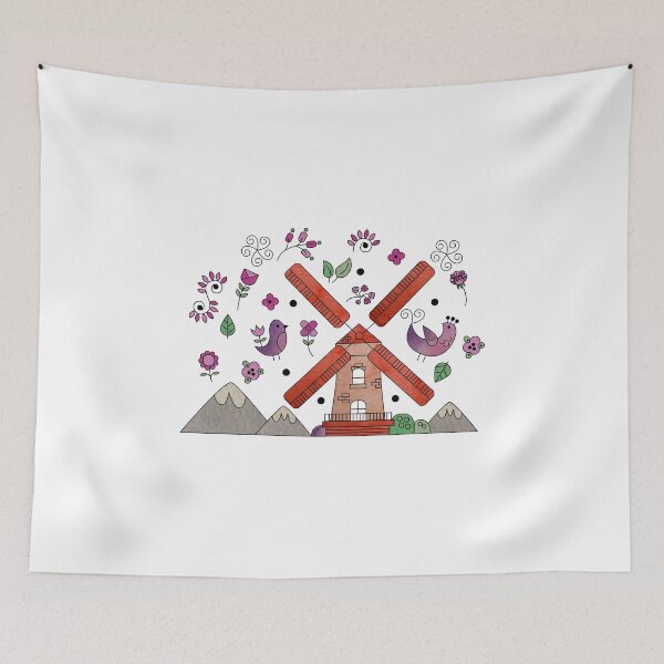 Item preview, Scandinavian Folklore Windmill designed and sold by LotusArtStudio.