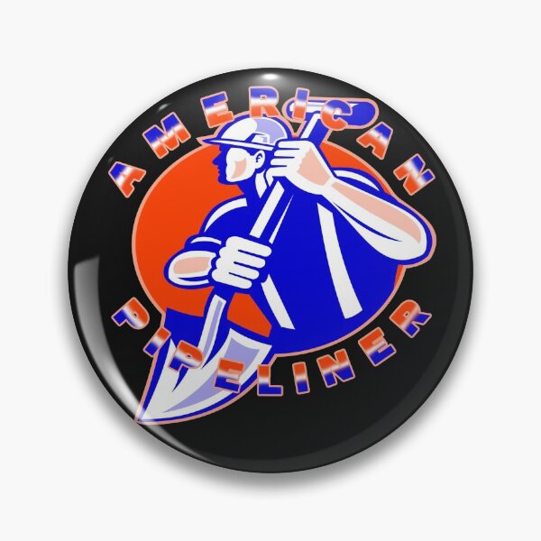 Item preview, American Pipeliner Pipe Liner Worker Design w/Red, White & Blue Lettering designed and sold by Mindsofcreation.