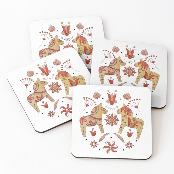 Item preview, Scandinavian Folklore Dala Horses designed and sold by LotusArtStudio.