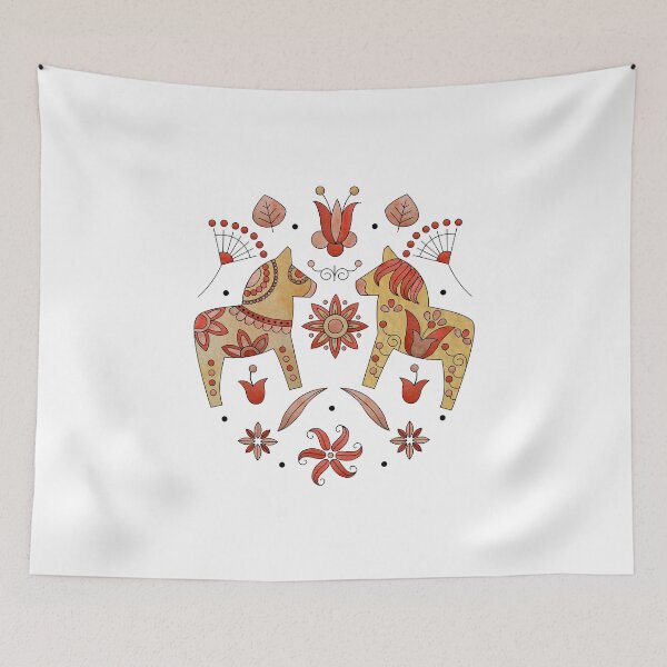 Item preview, Scandinavian Folklore Dala Horses designed and sold by LotusArtStudio.