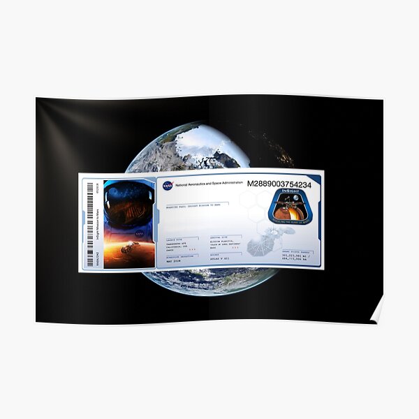 "MISSION TO MARS BOARDING PASS" Poster for Sale by