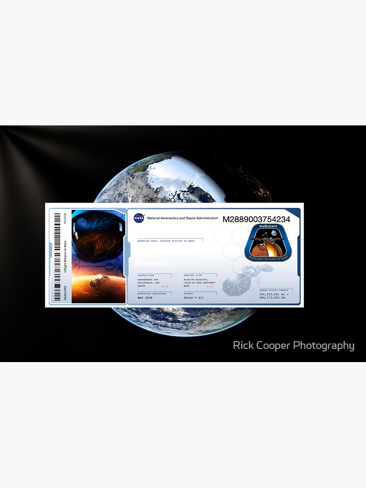 "MISSION TO MARS BOARDING PASS" Sticker for Sale by