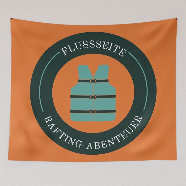 Item preview, River side | Rafting Adventure | German hiking | Black hiking t-shirt designed and sold by Ainbowz-Artwork.