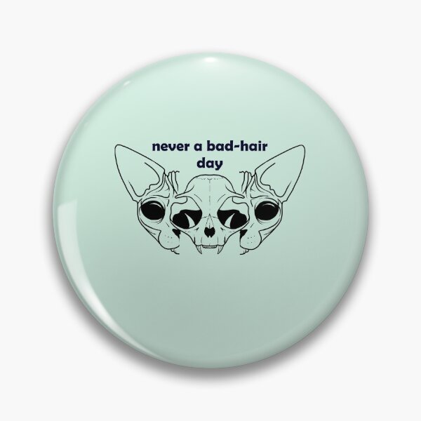 Item preview, Illuminating Yellow - Never a bad hair day - Hairless Sphynx Cat Skull Split in Two - Funny Animal Quote - Line Drawing Wrinkly Kitty - Blush Pink - Gold Rose designed and sold by AnanasArt.